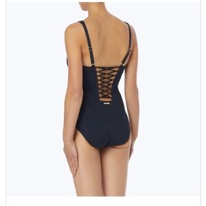 MICHAEL Michael Kors Lace Up One Piece Swimsuit